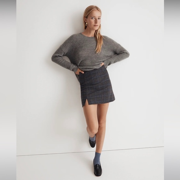Madewell Dresses & Skirts - NWOT Madewell Plus Wool-Blend Mini Skirt - Gray and Blue - Size 2X